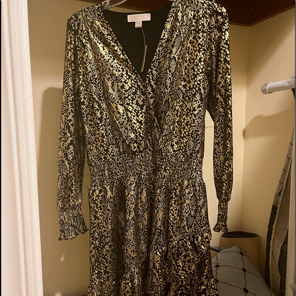 Michael Kors ruffled faux wrap dress